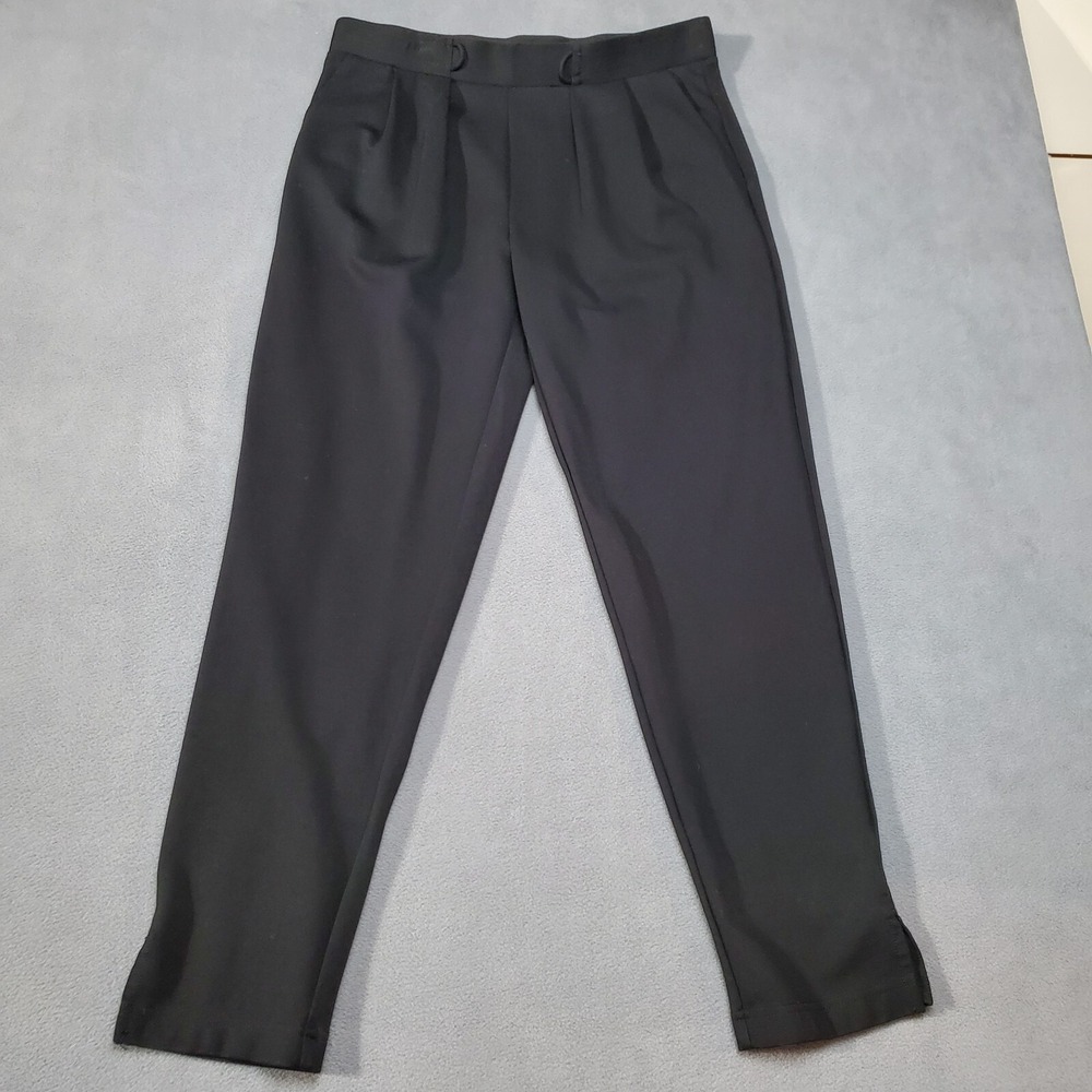 Betabrand Jogger Pants Women 29x27 Black Nylon Mid-Rise Elastic Waist Skinny Leg
